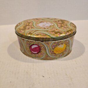 Easter Tin Godiva Egg Oval Lidded Bunny Eggs Gold 1990s